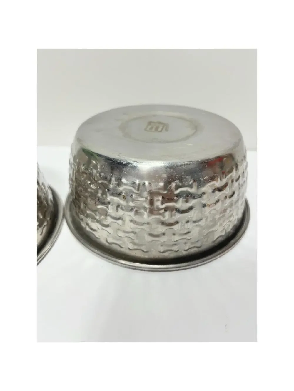 Dogit Silver Chrome Mini Bone Dog Bowls Set of 3 for Pets GUC As Is